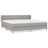 Cama box spring con colchón tela gris claro 200x200 cm 2