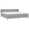 Cama box spring con colchón tela gris claro 200x200 cm 3