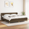 Cama com molas/colchão 200x200 cm tecido castanho-escuro 1