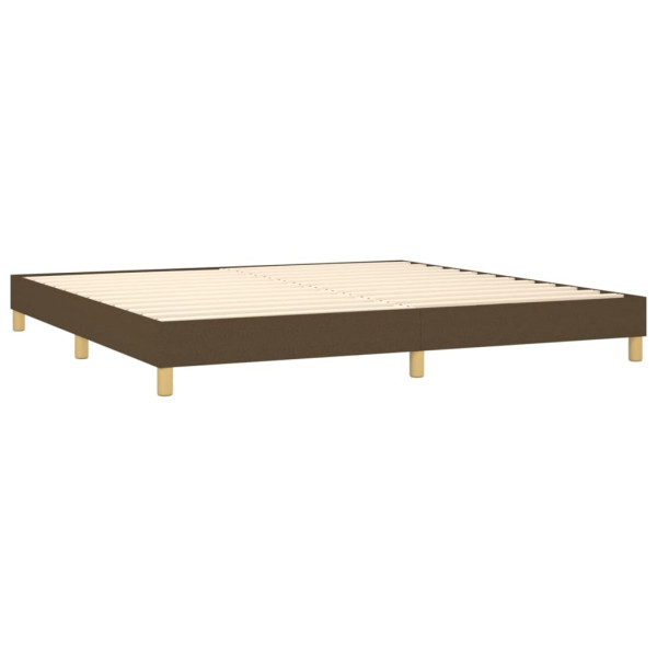 Cama com molas/colchão 200x200 cm tecido castanho-escuro M 4