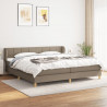 Cama com molas/colchão 200x200 cm tecido castanho-acinzentado 1