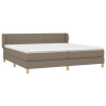 Cama box spring con colchón tela gris taupe 200x200 cm 3