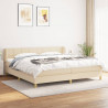 Cama com molas/colchão 200x200 cm tecido cor creme 1