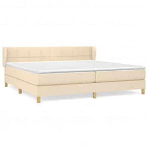 Cama com molas/colchão 200x200 cm tecido cor creme H