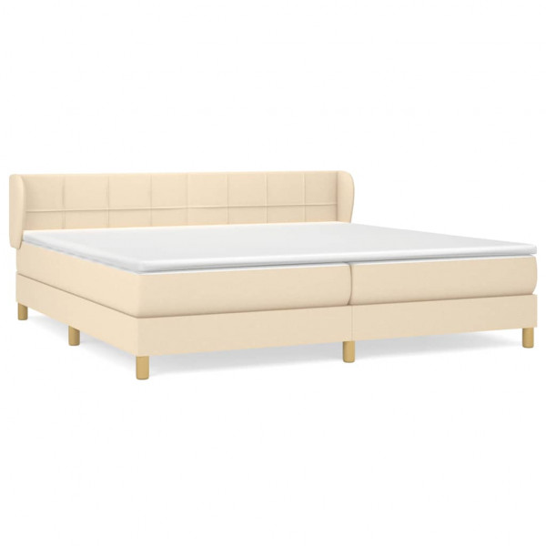 Cama com molas/colchão 200x200 cm tecido cor creme M 2