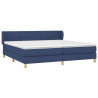 Cama box spring con colchón tela azul 200x200 cm 3