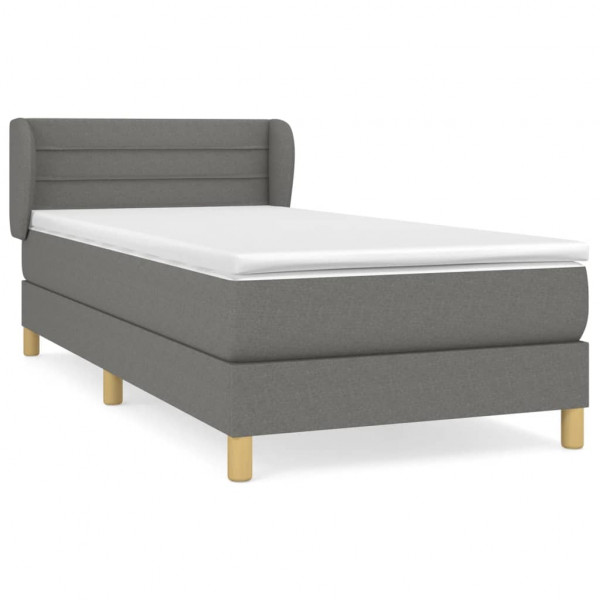 Cama com molas/colchão 80x200 cm tecido cinzento-escuro M 2
