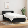 Cama com molas/colchão 80x200 cm tecido preto 1