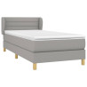 Cama box spring con colchón tela gris claro 90x200 cm 3