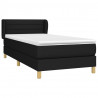 Cama com molas/colchão 90x200 cm tecido preto 3