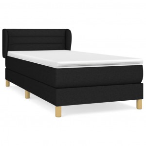 Cama box spring con colchón tela negro 100x200 cm H