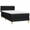 Cama box spring con colchón tela negro 100x200 cm 3
