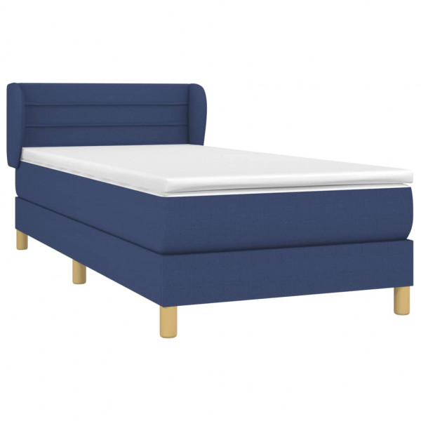 Cama com molas/colchão 100x200 cm tecido azul M 3
