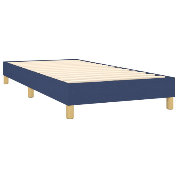 Cama box spring con colchón tela azul 100x200 cm M 4