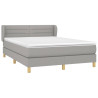 Cama box spring con colchón tela gris claro 140x200 cm 3