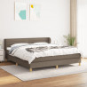 Cama com molas/colchão 160x200 cm tecido castanho-acinzentado 1