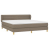 Cama box spring con colchón tela gris taupe 160x200 cm 3
