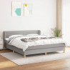 Cama com molas/colchão 180x200 cm tecido cinzento-claro 1