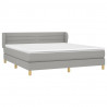 Cama box spring con colchón tela gris claro 180x200 cm 3