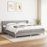 Cama box spring con colchón tela gris claro 200x200 cm 1