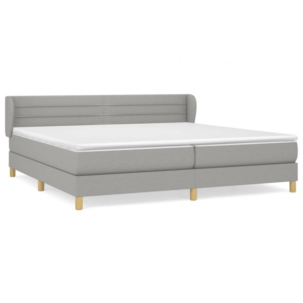Cama com molas/colchão 200x200 cm tecido cinza-claro M 2