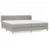 Cama box spring con colchón tela gris claro 200x200 cm 2