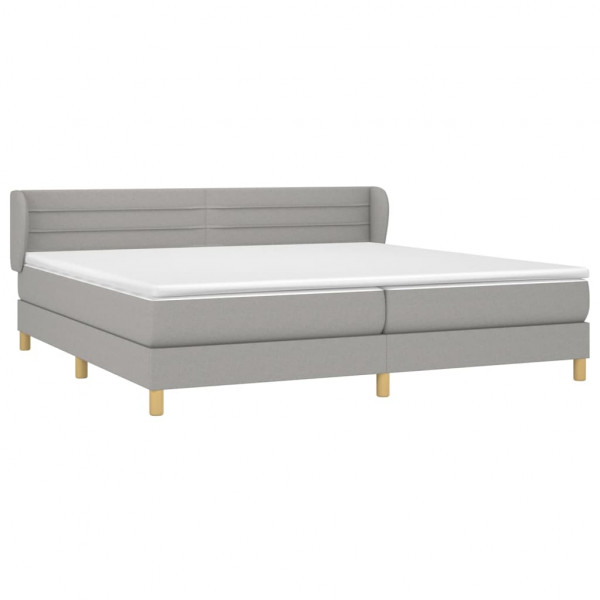Cama com molas/colchão 200x200 cm tecido cinza-claro M 3