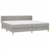 Cama box spring con colchón tela gris claro 200x200 cm 3