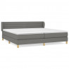 Cama box spring con colchón tela gris oscuro 200x200 cm 2