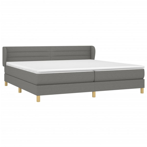 Cama box spring con colchón tela gris oscuro 200x200 cm M 3