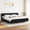 Cama box spring con colchón tela negro 200x200 cm 1