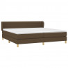 Cama box spring con colchón tela marrón oscuro 200x200 cm 3