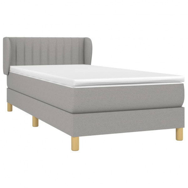 Cama com molas/colchão 80x200 cm tecido cinza-claro M 3