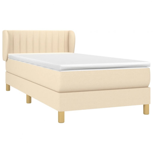 Cama com molas/colchão 90x190 cm tecido cor creme M 3