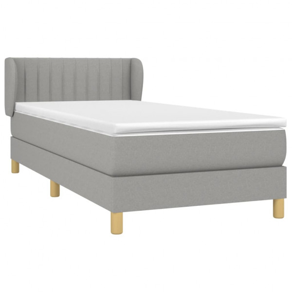 Cama com molas/colchão 90x200 cm tecido cinza-claro M 3