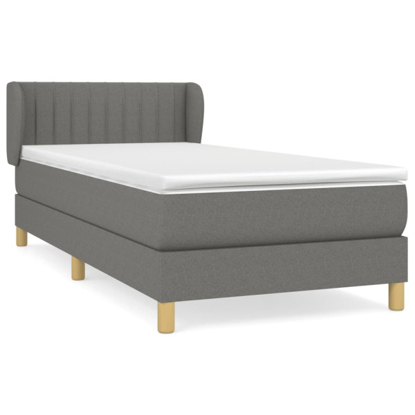 Cama com molas/colchão 90x200 cm tecido cinzento-escuro M 2