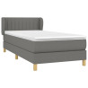 Cama box spring con colchón tela gris oscuro 90x200 cm 3