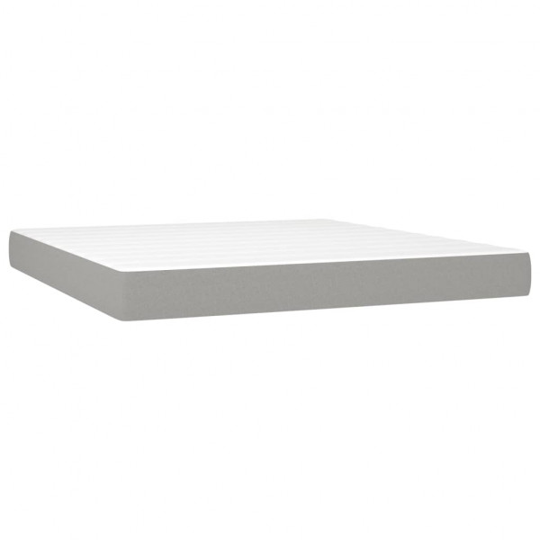 Cama com molas/colchão 160x200 cm tecido cinzento-claro M 5