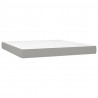 Cama box spring con colchón tela gris claro 160x200 cm 5