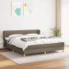 Cama com molas/colchão 160x200 cm tecido castanho-acinzentado 1