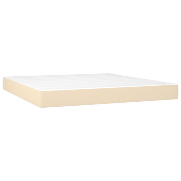 Cama box spring con colchón tela color crema 160x200 cm M 5
