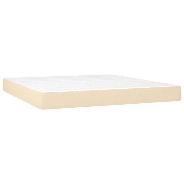 Cama box spring con colchón tela color crema 180x200 cm M 5