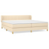 Cama box spring con colchón tela color crema 200x200 cm 2
