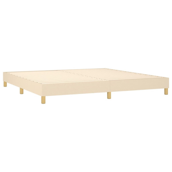 Cama box spring con colchón tela color crema 200x200 cm M 4