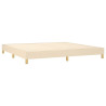 Cama box spring con colchón tela color crema 200x200 cm 4