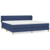 Cama box spring con colchón tela azul 200x200 cm 2