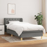 Cama com molas/colchão 80x200 cm tecido cinzento-escuro 1