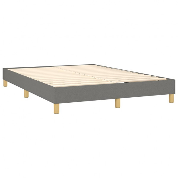 Cama box spring con colchón tela gris oscuro 140x200 cm M 3