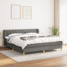 Cama com molas/colchão 160x200 cm tecido cinzento-escuro 1