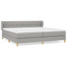 Cama box spring con colchón tela gris claro 200x200 cm 2